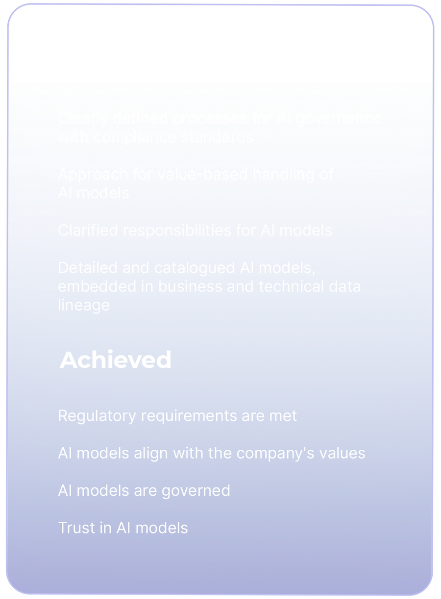 The implemented and achieved value due to AI Excellence